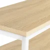 Console double DETROIT design industriel bois et métal blanc