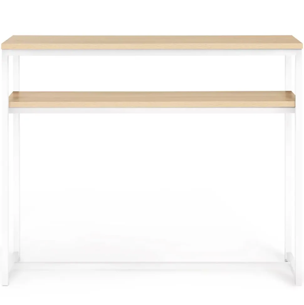 Console double DETROIT design industriel bois et métal blanc