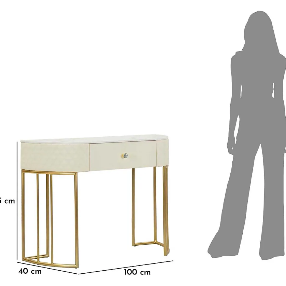 Console effet matelassé Sharon 100x40x75 cm