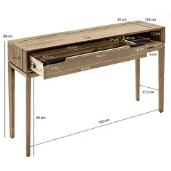 Console en bois 1 grand tiroir 1 niche L.130 cm - KASSIA