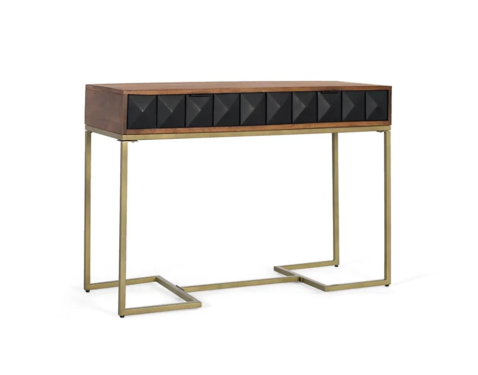 Console en bois de manguier et structure en fer