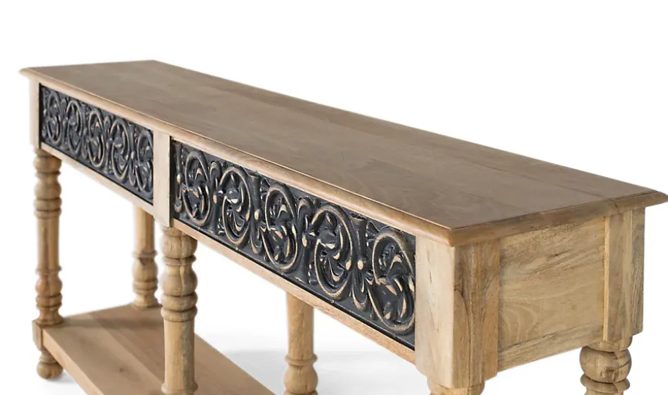 Console en bois de manguier au design artisanal