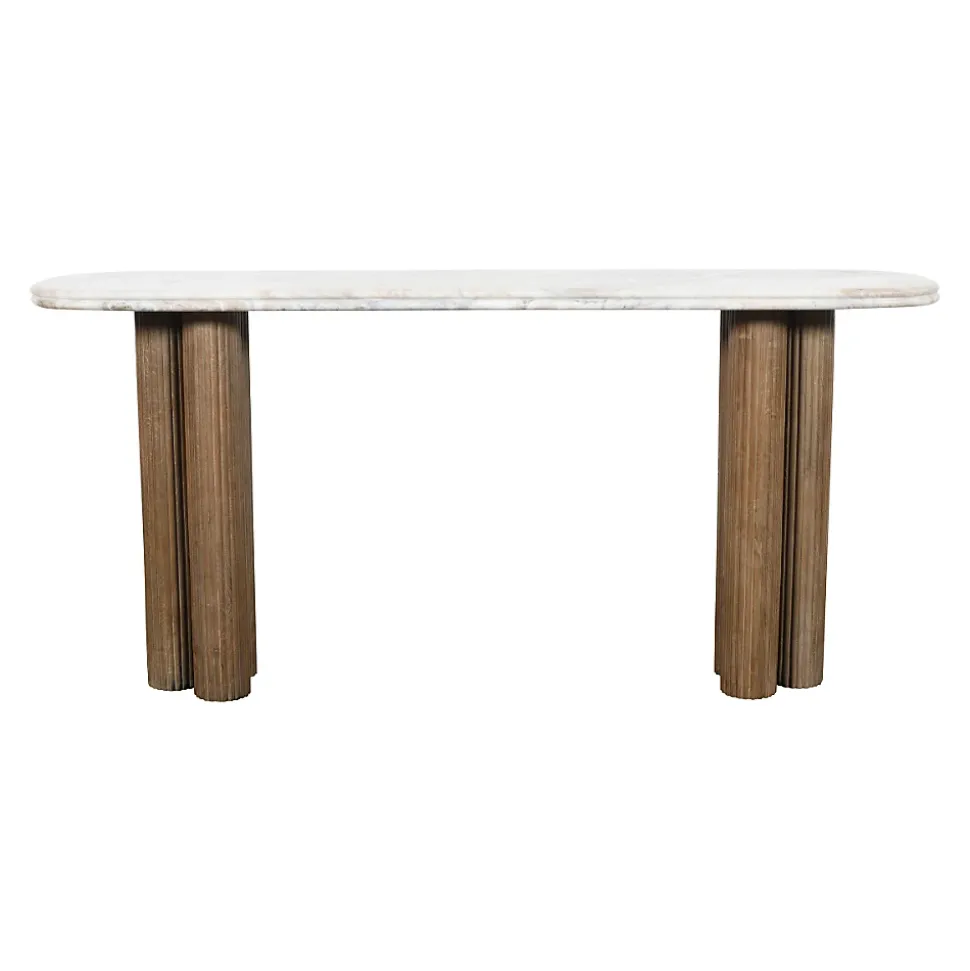 Console en bois de manguier et marbre BUREN