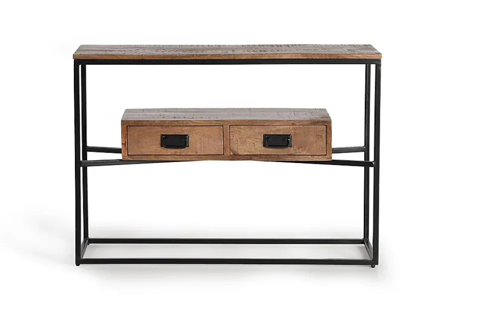 Console en bois manguier et métal