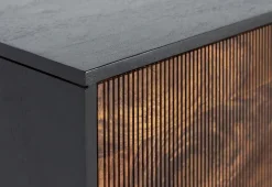 Console en bois palissandre et manguier avec métal