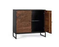 Console en bois palissandre et manguier avec métal