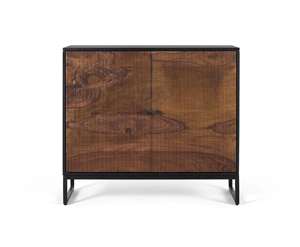 Console en bois palissandre et manguier avec métal