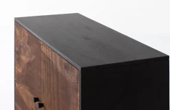 Console en bois palissandre et manguier avec métal