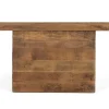 Console en manguier massif, base piédestal et finition naturelle
