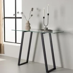 Console en verre et acier Horten