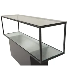Console en verre et acier Maglehem