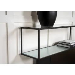 Console en verre et acier Maglehem