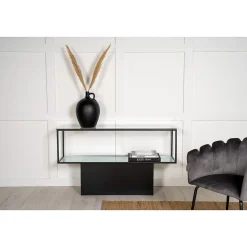 Console en verre et acier Maglehem
