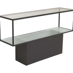 Console en verre et acier Maglehem