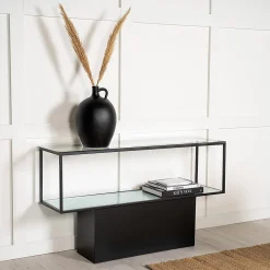 Console en verre et acier Maglehem