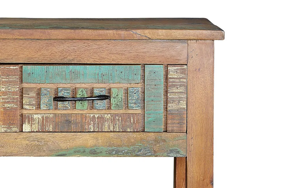 Console exclusive en bois recyclé multicolore