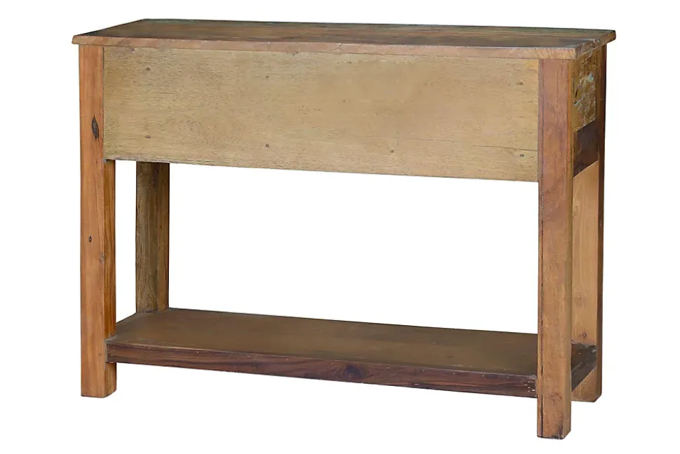 Console exclusive en bois recyclé multicolore