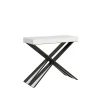 Console extensible 90x40/196 cm Diago Small Frêne Blanc structure Anthracite