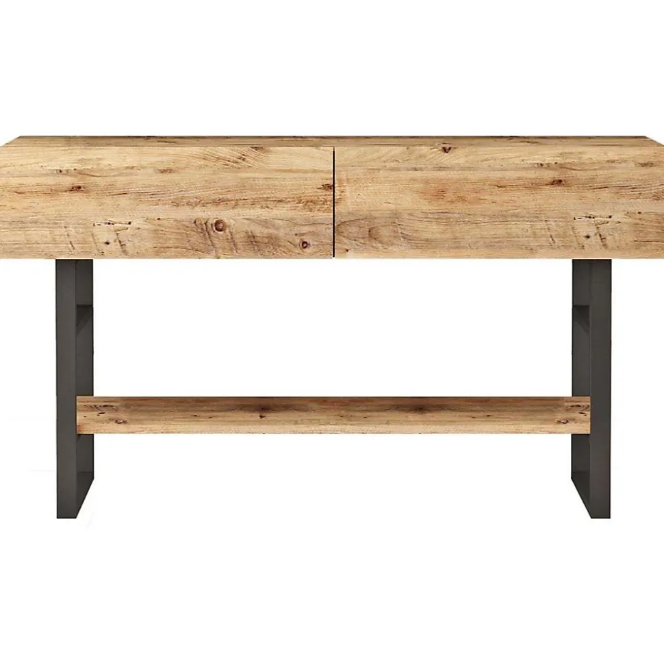 Console imitation bois et métal Atlantic