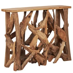 Console L. 98 cm assemblage bois de teck et plateau - MUNICH