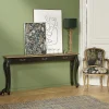 Console LOUIS Style romantique, plateau en chêne, 3 tiroirs