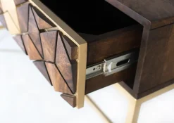 Console manguier noyer et doré élégance unique