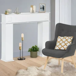 Console manteau de cheminée décorative avec rangements