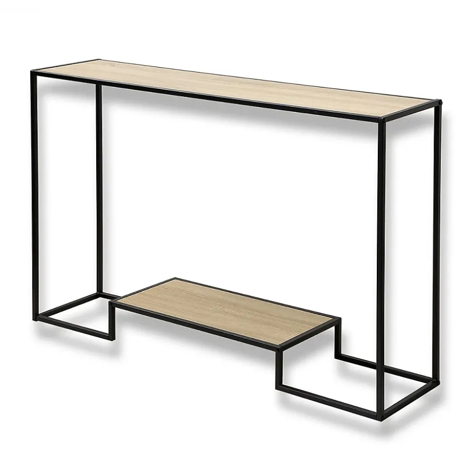 Console moderne 2 niveaux décor chêne L120cm