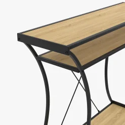 Console pieds courbés DETROIT avec double étagères design industriel