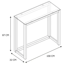 Console plateau en verre - - Type: Console