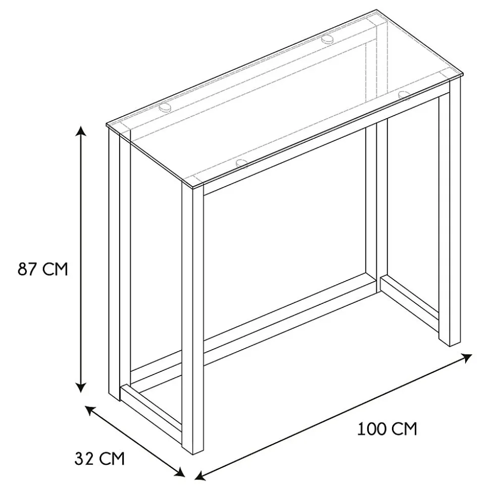 Console plateau en verre - - Type: Console