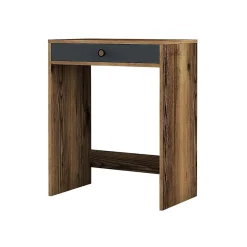 Console Solstice, Table polyvalente, Armoire de rangement, Bureau du couloir, 70x85h40 cm, Noyer et Anthracite