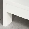 Console style table de drapier néo-rétro 2 tiroirs 2 étagères dim. 100L x 30l x 80H cm MDF blanc