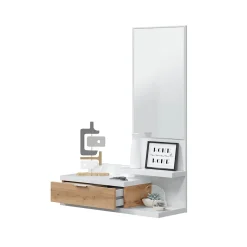 Console suspendue avec 1 tiroir et 1 miroir L81 cm - DHALIA