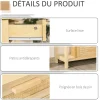 Console table d'appoint dim. 100L x 30l x 76H cm 2 tiroirs façades cannage en rotin étagère MDF aspect bois clair