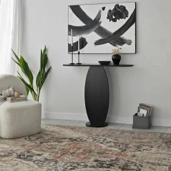 Console Toliman, Table polyvalente, Armoire de rangement, Bureau du couloir, 100x30h81 cm, Anthracite