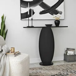 Console Toliman, Table polyvalente, Armoire de rangement, Bureau du couloir, 100x30h81 cm, Anthracite