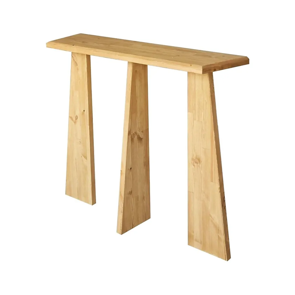 Console TomoeGozen, Table polyvalente, Armoire de rangement, Bureau du couloir, 100x28 h83 cm, Chêne
