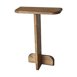 Console Vespera, Table polyvalente, Armoire de rangement, Bureau du couloir, 80x25h85 cm, Noyer