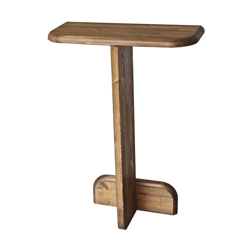 Console Vespera, Table polyvalente, Armoire de rangement, Bureau du couloir, 80x25h85 cm, Noyer