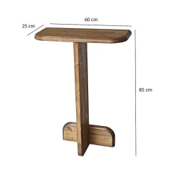 Console Vespera, Table polyvalente, Armoire de rangement, Bureau du couloir, 80x25h85 cm, Noyer