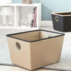 Corbeille beige en tissu avec oeillet