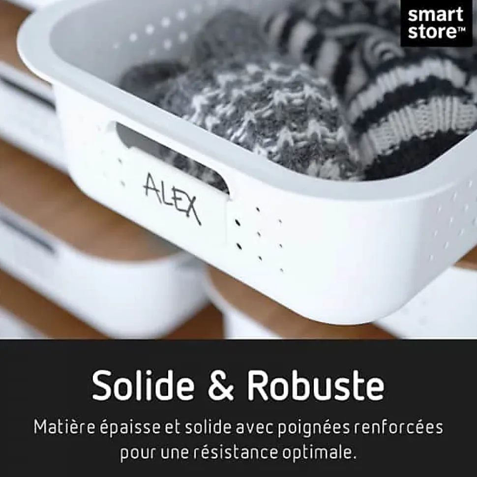 Corbeille de rangement 2 litres en Plastique Recyclé - Blanc