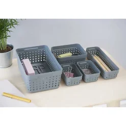 Corbeille de rangement bureau Salle de Bain M - Noir