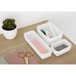 Corbeille de rangement bureau Salle de Bain M - Noir