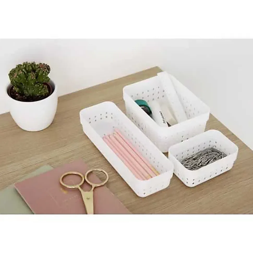 Corbeille de rangement bureau Salle de Bain M - Noir