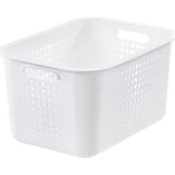 Corbeille en plastique recyclé pour salle de bain 13 litres - Blanc