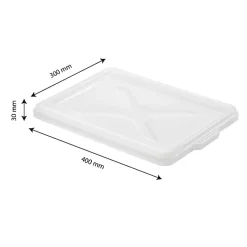 Couvercle pour caisse pleine 400 x 300 x 30 mm - blanc