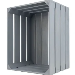 Creative Deco Lot de 3 Caisse en Bois Gris 50 x 40 x 30 cm - Caisse Rangement Bois - Caisse en Bois Vintage - Cagette Bois Deco
