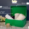 Creative Deco Boite de Rangement en Bois Vert 30 x 20 x 14 cm (+/- 1 cm) - Avec Couvercle - Boîte à Souvenirs - Boîte à Jouets
